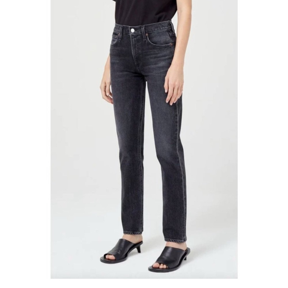 Agolde Lyle Jean Low Rise Slim Black Jeans Size 26